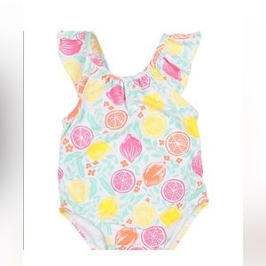 Hatley Swim Citrus Print Baby Ruffle Swimsuit 12-18 month